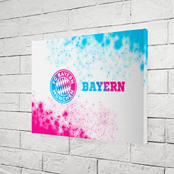 Холст прямоугольный Bayern neon gradient style: надпись и символ, цвет: 3D-принт — фото 2