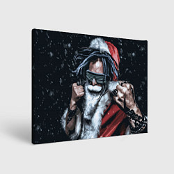 Холст прямоугольный Cool Santa Rastaman, цвет: 3D-принт