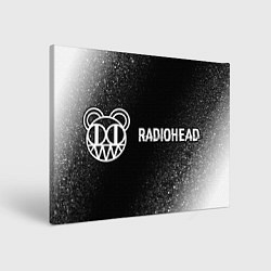 Холст прямоугольный Radiohead glitch на темном фоне: надпись и символ, цвет: 3D-принт