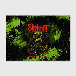 Холст прямоугольный Slipknot green череп, цвет: 3D-принт — фото 2