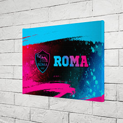 Холст прямоугольный Roma - neon gradient: надпись и символ, цвет: 3D-принт — фото 2