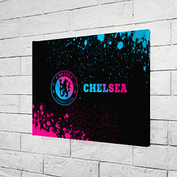 Холст прямоугольный Chelsea - neon gradient: надпись и символ, цвет: 3D-принт — фото 2