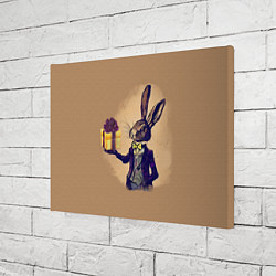 Холст прямоугольный Кролик в костюме с подарком, цвет: 3D-принт — фото 2