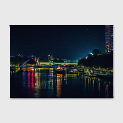 Холст прямоугольный Неоновый ночной город, цвет: 3D-принт — фото 2