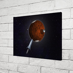 Холст прямоугольный Ракета летит на Марс, цвет: 3D-принт — фото 2