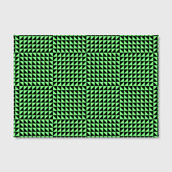 Холст прямоугольный Чёрно-зелёная оптическая иллюзия, цвет: 3D-принт — фото 2