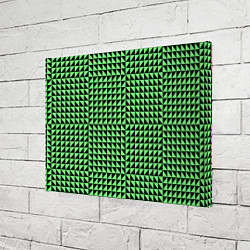 Холст прямоугольный Чёрно-зелёная оптическая иллюзия, цвет: 3D-принт — фото 2