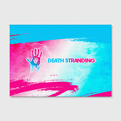 Холст прямоугольный Death Stranding neon gradient style: надпись и сим, цвет: 3D-принт — фото 2