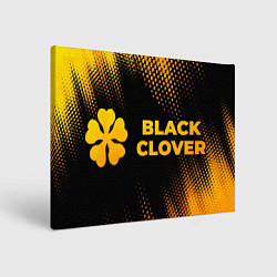 Холст прямоугольный Black Clover - gold gradient: надпись и символ, цвет: 3D-принт