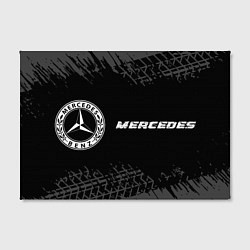 Холст прямоугольный Mercedes speed на темном фоне со следами шин: надп, цвет: 3D-принт — фото 2