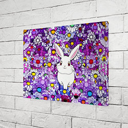 Холст прямоугольный Веселый кролик в цветах, цвет: 3D-принт — фото 2
