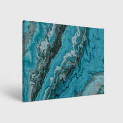 Холст прямоугольный Тёмно-синие разливающиеся краски, цвет: 3D-принт