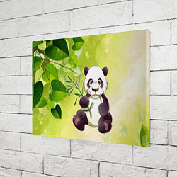 Холст прямоугольный Панда на фоне листьев, цвет: 3D-принт — фото 2