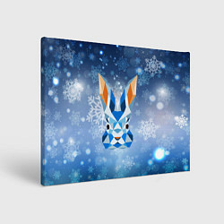Холст прямоугольный Синий абстрактный кролик, цвет: 3D-принт
