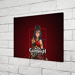 Холст прямоугольный Дэхья и огонь Персонаж Genshin Impact, цвет: 3D-принт — фото 2