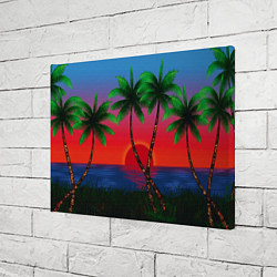Холст прямоугольный Пальмы и море, цвет: 3D-принт — фото 2