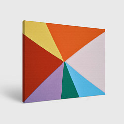 Холст прямоугольный Разноцветные пересекающиеся треугольники, цвет: 3D-принт