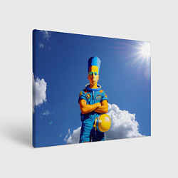 Холст прямоугольный Барт Симпсон - космический мальчик - нейросеть, цвет: 3D-принт