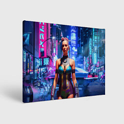 Холст прямоугольный Cyberpunk 2077 - neural network, цвет: 3D-принт