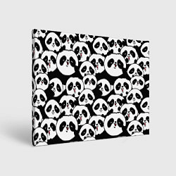 Холст прямоугольный Весёлые панды, цвет: 3D-принт