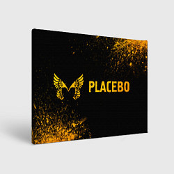 Холст прямоугольный Placebo - gold gradient: надпись и символ, цвет: 3D-принт