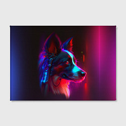 Холст прямоугольный Кибер-собака неон, цвет: 3D-принт — фото 2
