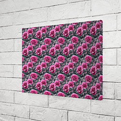 Холст прямоугольный Розовые розы с цифровым камуфляжем, цвет: 3D-принт — фото 2