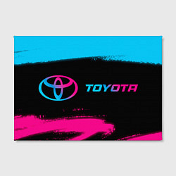 Холст прямоугольный Toyota - neon gradient: надпись и символ, цвет: 3D-принт — фото 2