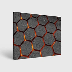Холст прямоугольный Металлические плиты и лава, цвет: 3D-принт