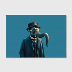 Холст прямоугольный Слон джентельмен в смокинге и шляпе, цвет: 3D-принт — фото 2