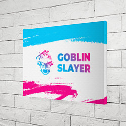 Холст прямоугольный Goblin Slayer neon gradient style: надпись и симво, цвет: 3D-принт — фото 2