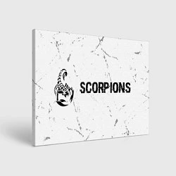 Холст прямоугольный Scorpions glitch на светлом фоне: надпись и символ, цвет: 3D-принт