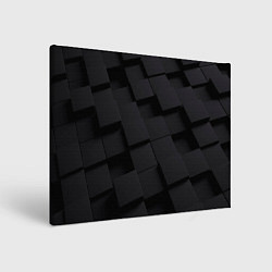 Холст прямоугольный Чёрные геометрические блоки, цвет: 3D-принт