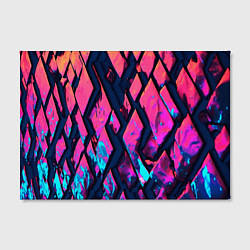 Холст прямоугольный Розово-голубые соты и разломы, цвет: 3D-принт — фото 2
