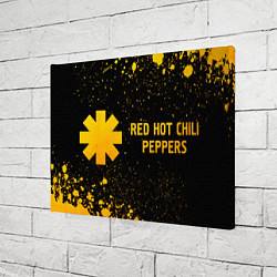 Холст прямоугольный Red Hot Chili Peppers - gold gradient: надпись и с, цвет: 3D-принт — фото 2