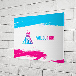 Холст прямоугольный Fall Out Boy neon gradient style: надпись и символ, цвет: 3D-принт — фото 2