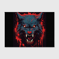Холст прямоугольный Волк брызги, цвет: 3D-принт — фото 2