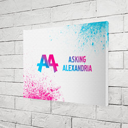 Холст прямоугольный Asking Alexandria neon gradient style: надпись и с, цвет: 3D-принт — фото 2