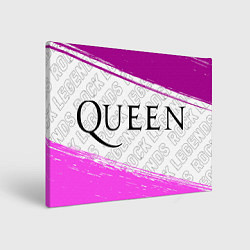 Холст прямоугольный Queen rock legends: надпись и символ, цвет: 3D-принт