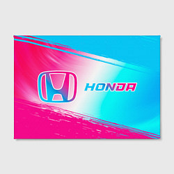 Холст прямоугольный Honda neon gradient style: надпись и символ, цвет: 3D-принт — фото 2