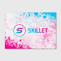 Холст прямоугольный Skillet neon gradient style: надпись и символ, цвет: 3D-принт — фото 2