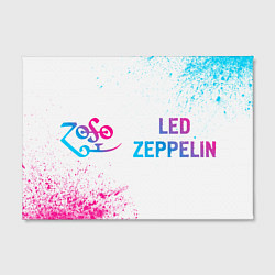 Холст прямоугольный Led Zeppelin neon gradient style: надпись и символ, цвет: 3D-принт — фото 2