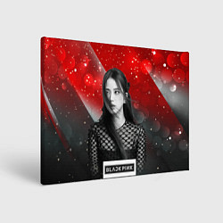 Холст прямоугольный Jisoo black red background, цвет: 3D-принт