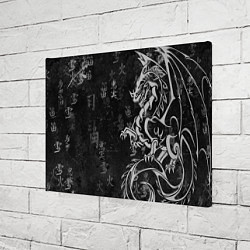 Холст прямоугольный White dragon - grunge, цвет: 3D-принт — фото 2