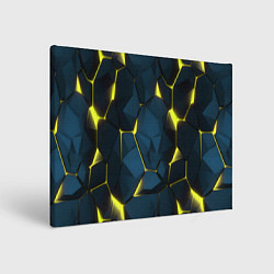 Холст прямоугольный Желтые неоновые плиты, цвет: 3D-принт