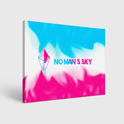 Холст прямоугольный No Mans Sky neon gradient style: надпись и символ, цвет: 3D-принт