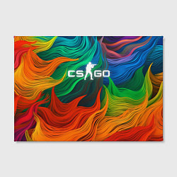 Холст прямоугольный Cs Go Logo Color, цвет: 3D-принт — фото 2