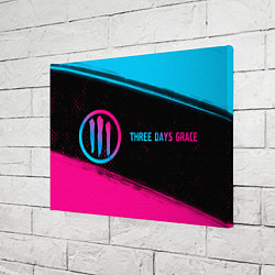 Холст прямоугольный Three Days Grace - neon gradient: надпись и символ, цвет: 3D-принт — фото 2