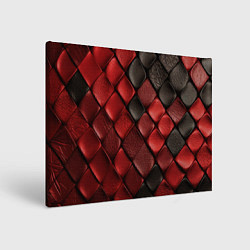Холст прямоугольный Кожаная красно черная текстура, цвет: 3D-принт