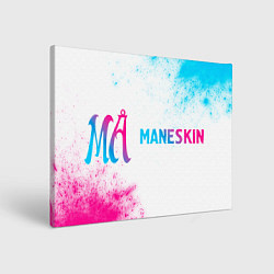 Холст прямоугольный Maneskin neon gradient style: надпись и символ, цвет: 3D-принт